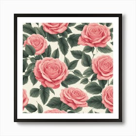 Pink Roses Art Print