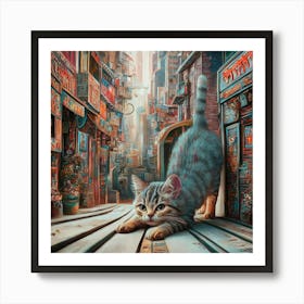 Cat In The City 3 Art Print