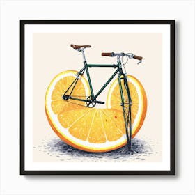 Orange Bicycle 12 Art Print