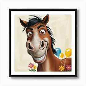 Happy Birthday Horse 1 Art Print