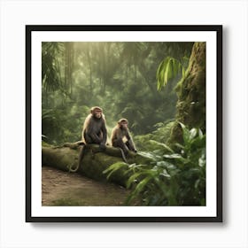 Monkeys In The Jungle 3 Art Print