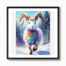 Ram Rabbit Art Print