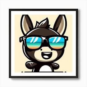 Donkey With Sunglasses 2 Art Print