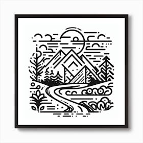 Landscape In Black And White Art Print