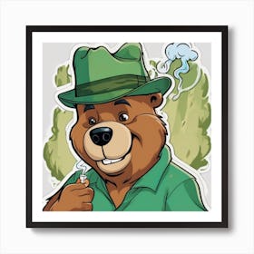 Bear Smoking A Cigarette Art Print