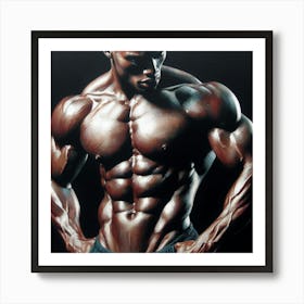 Bodybuilder Posing Art Print