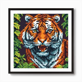 pixel Tiger Art Print