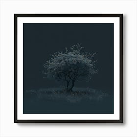 Tree In The Dark Art Print