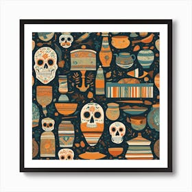 Day Of The Dead Pattern Art Print