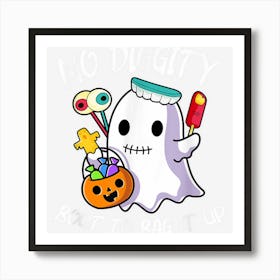 No Diggity Bout To Bag It Up Cute Ghost With Candy Pumpkin Art Print