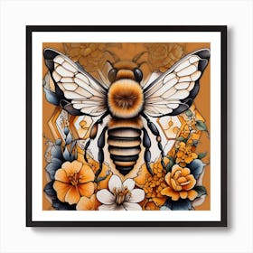 Bee Tattoo Art Print