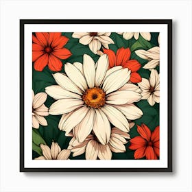 Daisy Background Art Print