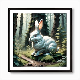 Rabbit In The Woods 49 Art Print