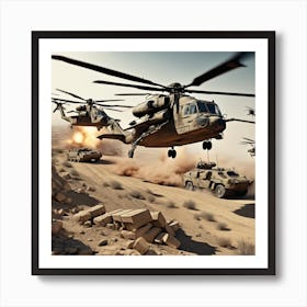 Military Helicopters Art Print