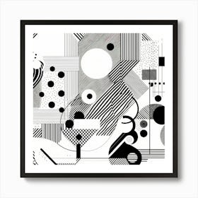 Abstract Black And White Painting Art Print