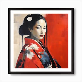 Artjuicebycsaba Close Up Style Minimalist Zen Japanese Noh Thea 926df16a 28bd 4ac2 88e3 Eec3ba0f8f5c Denoised Upscaled X4 Art Print