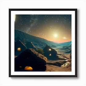 Village In Space Art Print