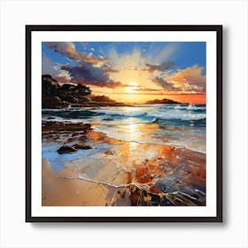 Sunset On The Beach 3 Art Print