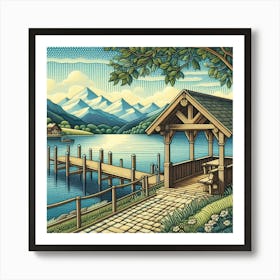 Lake Hut 1 Art Print