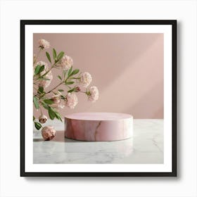 Pink Marble Cake Art Print