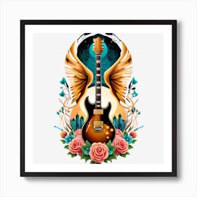 Guitar With Wings 4 Art Print