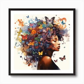 Maraclemente Abstract Black Woman Cartoonish With Colorful Hair Eb76123d 57de 4772 B82f 5692c9e3ef81 Art Print