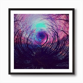 Nature - a tree - love - photo montage Art Print