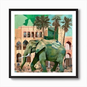 Elephant In The Desert Art Print