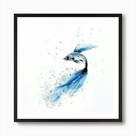 Blue Siamese Fish 1 Art Print