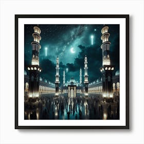 Islamic Mosque At Night 10 Art Print