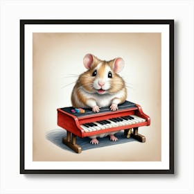 Hamster Playing Piano 10 Art Print