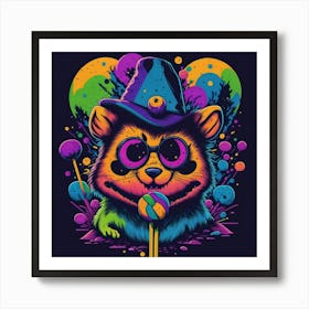 Psychedelic Fox Art Print