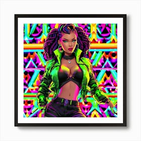 Neon Girl 17 Art Print