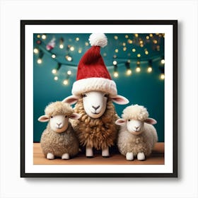 Firefly Festive Holiday Gathering With A Woolly Sheep Family 19178 (2) Art Print