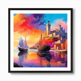 Castle On The Water Art Print