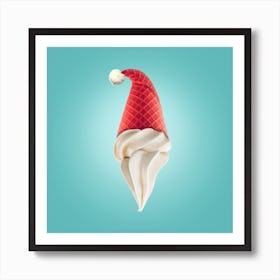 Santas Ice Cream Square Art Print