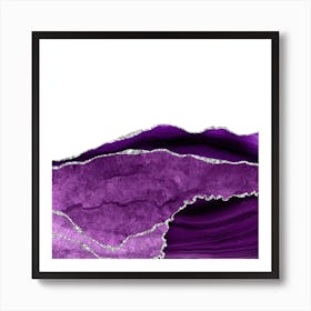 Purple & Silver Agate Texture 10 Affiche