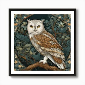 william morris Owl On A Branch 2 Art Print