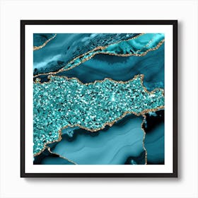 Agate Glitter Ocean Texture 09 Art Print