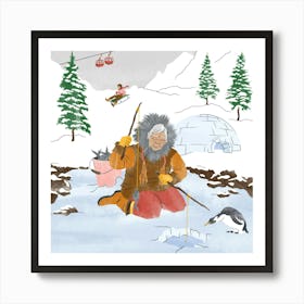 Snowy moment  Art Print