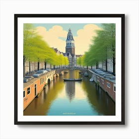 Amsterdam 2 Vintage Travel Pos (2) Art Print