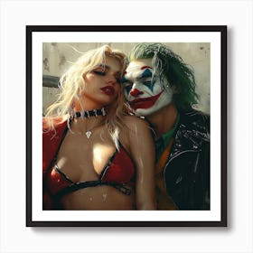 Harley Quinn And Joker Art Print