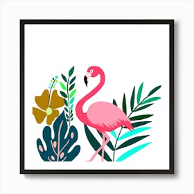 Tropical Flamingo 1 Art Print