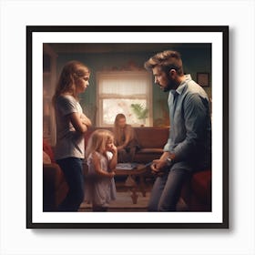 argument of parents breaking the heart of kids Art Print