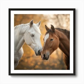 Two Horses In Autumn Art Print