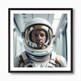 Astronaut Day Spaceman In White Space Suit Costume Open Glass Helmet 3 Art Print