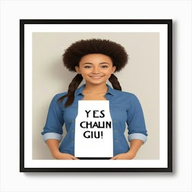 Yes Girl You Can Motivational Art Print