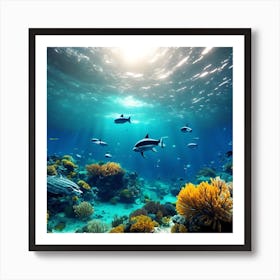 Coral Reef With Fishes Art Print