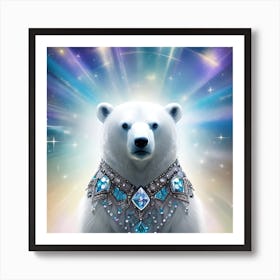 Polar Bear With Crystals Art Print