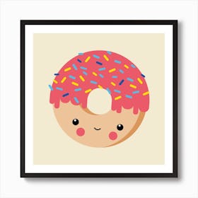 Nursery Kawaii Donut Art Print